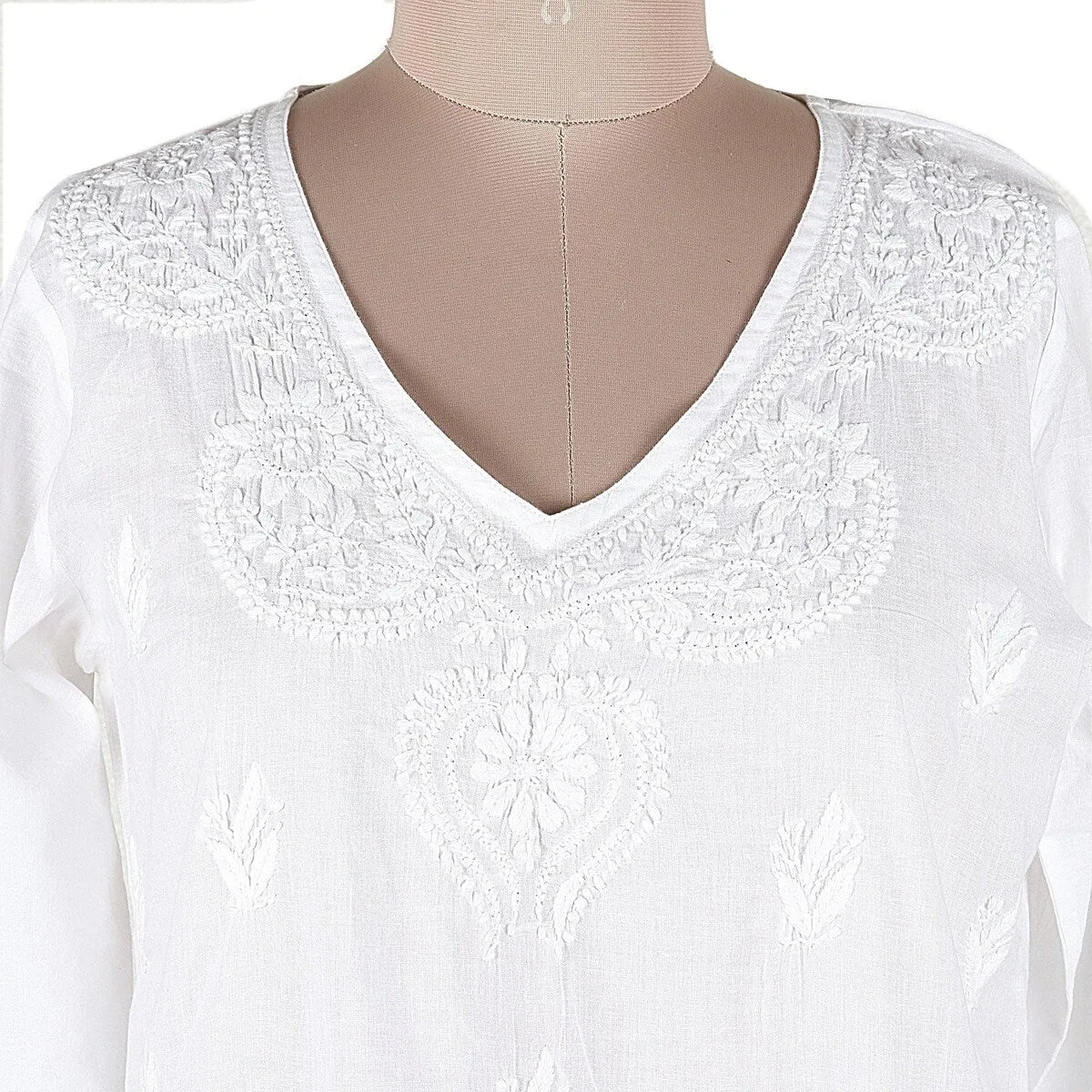 NOVICA Embroidered cotton caftan Lucknow Lily sold by Zulily product image thumbnail 3