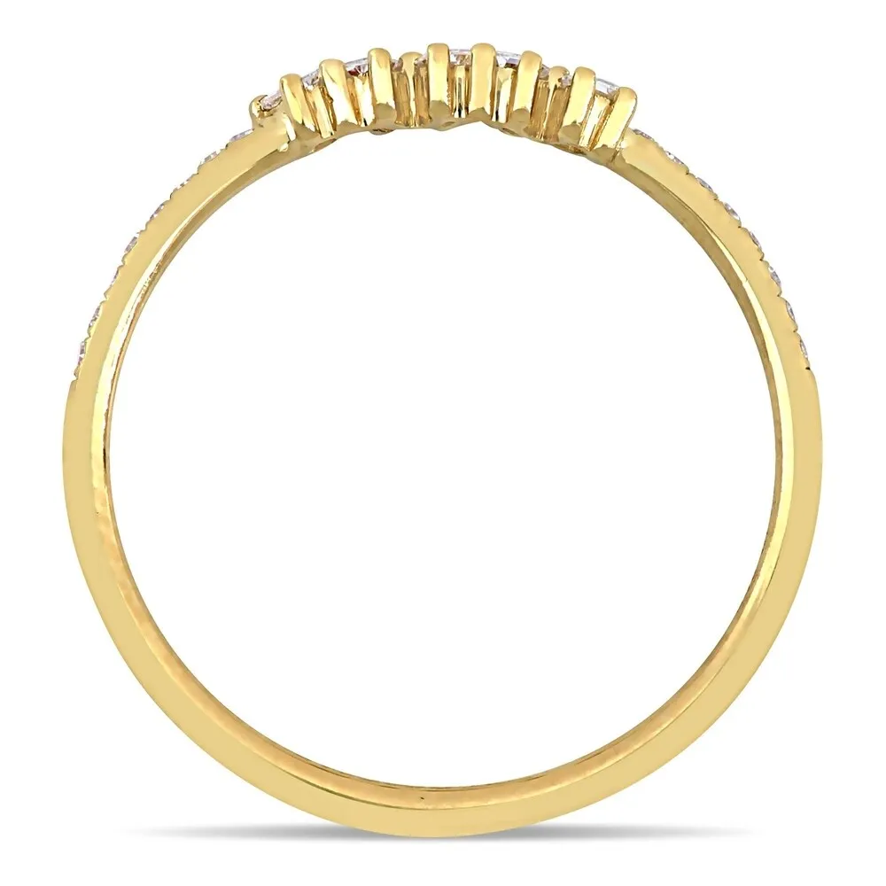 Miadora 14k Yellow Gold 1/7ct TDW Parallel-Baguette and Round-Cut Diamond Anniversary Band sold by Zulily product image thumbnail 3