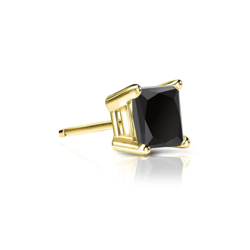 Auriya 14k Gold 1/3ct TDW Princess-Cut SINGLE STUD (1) Black Diamond Earring sold by Zulily