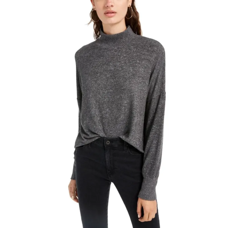 Hippie Rose Juniors' Cozy Mock Neck Pullover Silver Size Small sold by Zulily