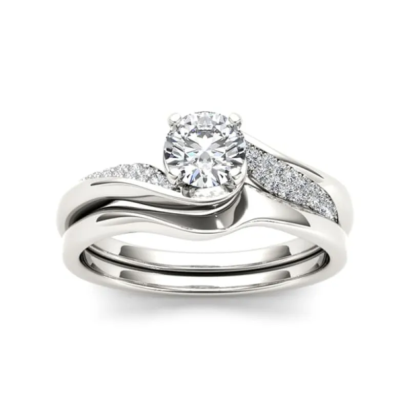 De Couer 14k White Gold 5/8ct TDW Classic Diamond Bypass Engagement Ring sold by Zulily