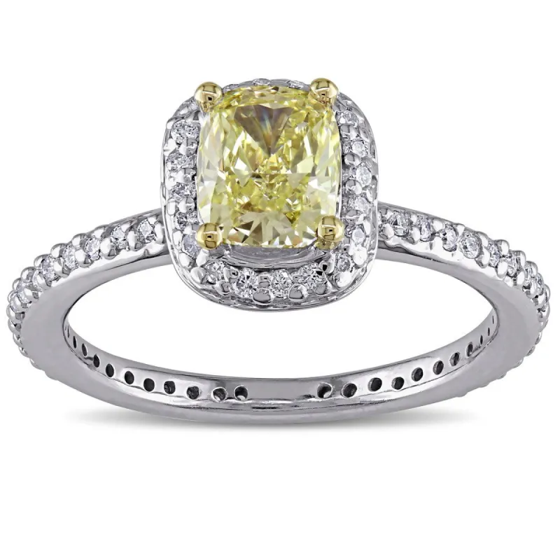 Miadora Signature Collection 14k White Gold 1 1/3ct TDW Yellow Diamond Ring sold by Zulily
