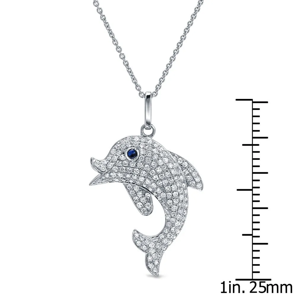 Auriya 14k Two-tone Gold 3/5ctw Diamond Dolphin Necklace (H-I, SI1-SI2) sold by Zulily product image thumbnail 3
