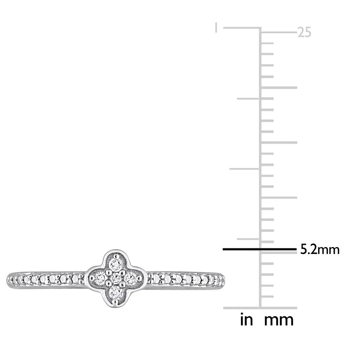 Miadora Diamond Accent Quatrefoil Promise Stacking Ring in Sterling Silver sold by Zulily product image thumbnail 4