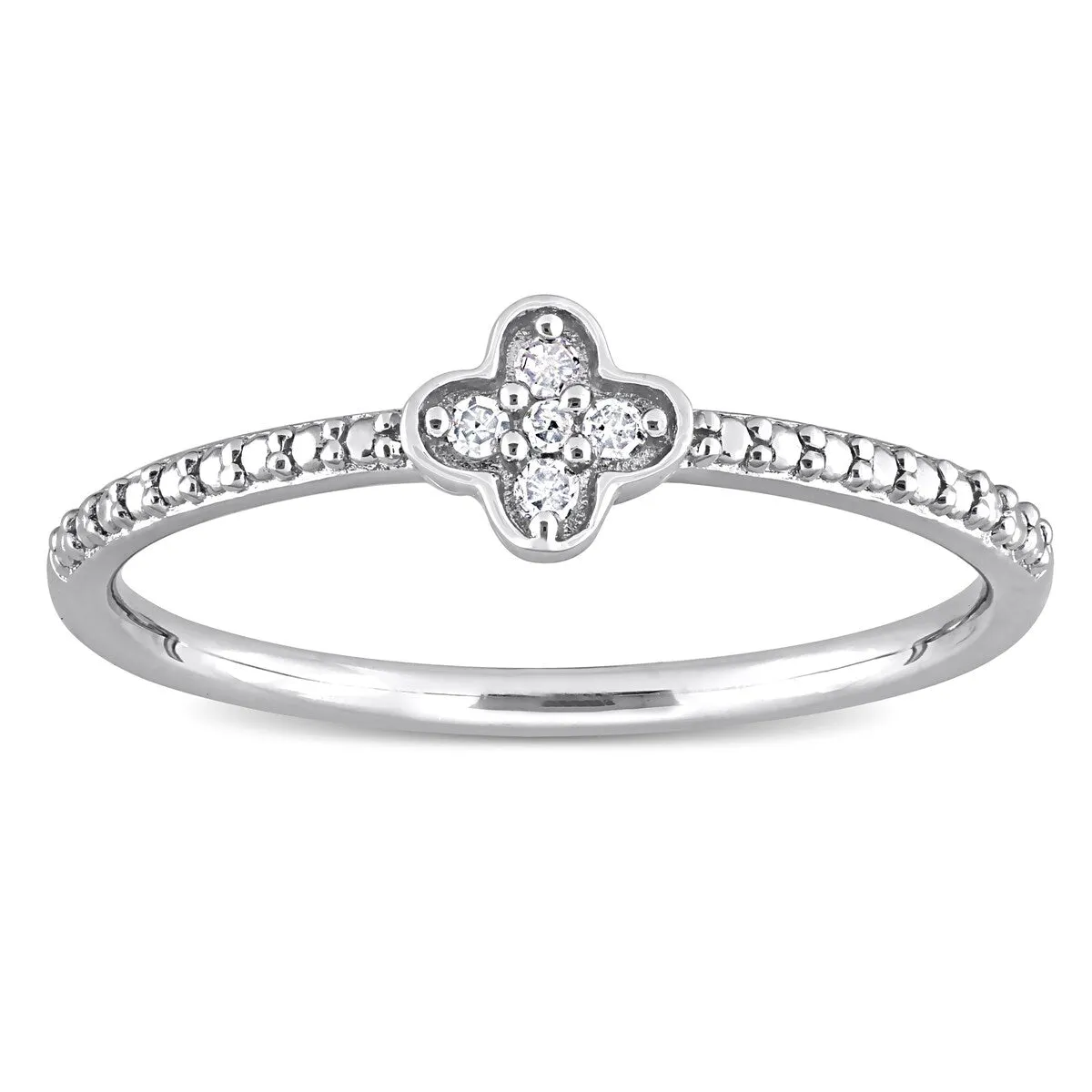 Miadora Diamond Accent Quatrefoil Promise Stacking Ring in Sterling Silver sold by Zulily