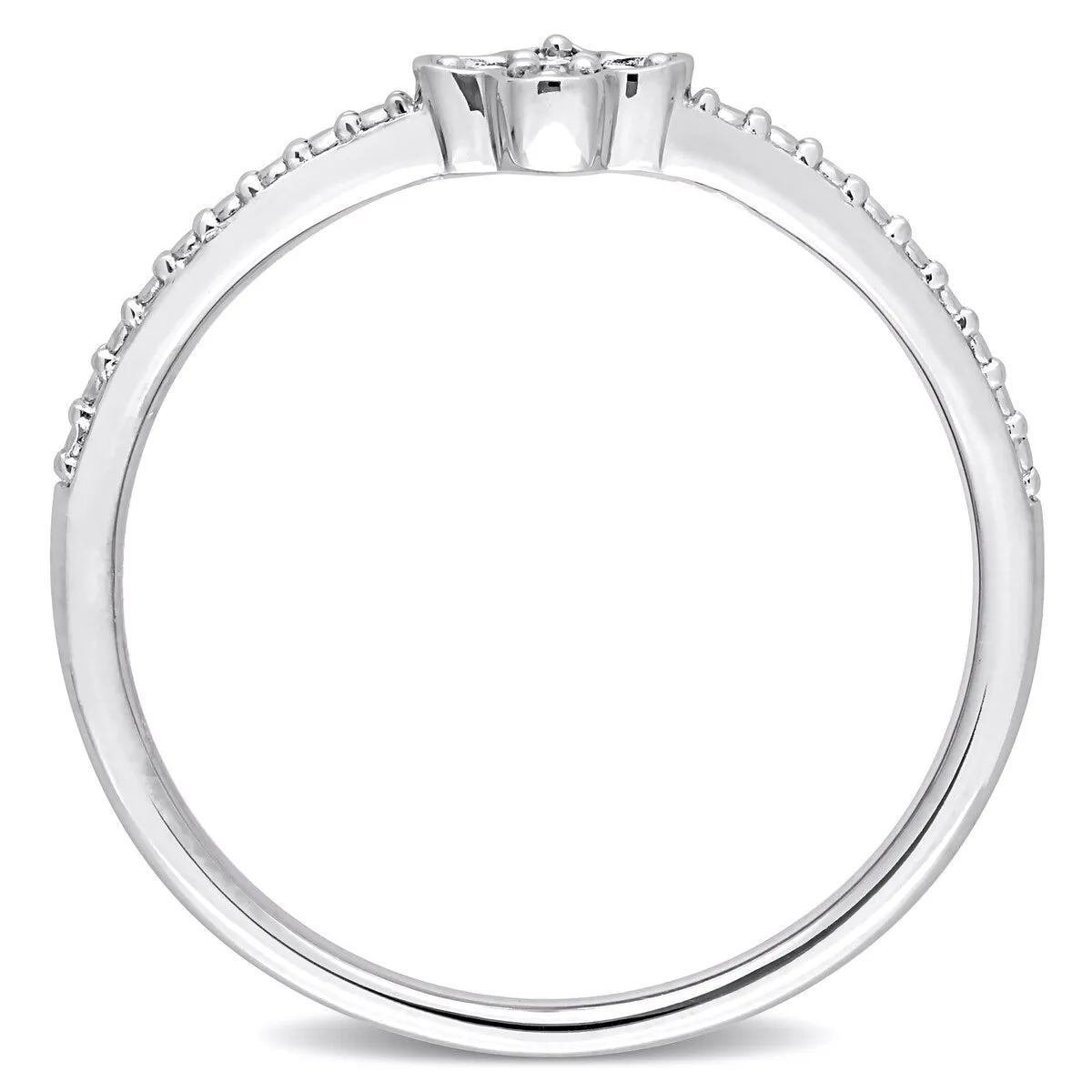 Miadora Diamond Accent Quatrefoil Promise Stacking Ring in Sterling Silver sold by Zulily product image thumbnail 3