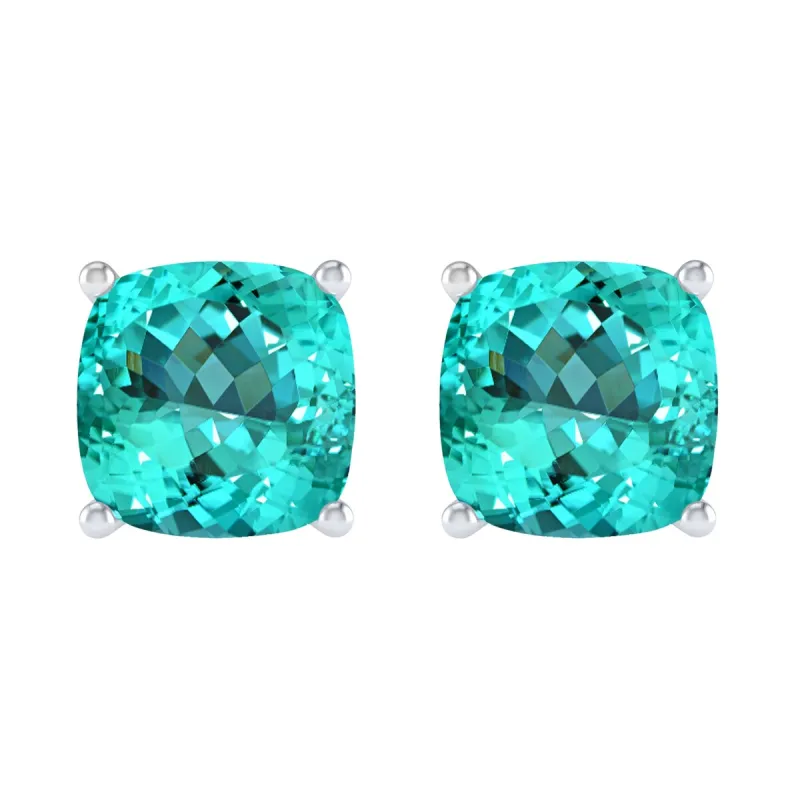 Sterling Silver Women Stud Earrings 5.00Ct Paraiba Tourmaline sold by Zulily