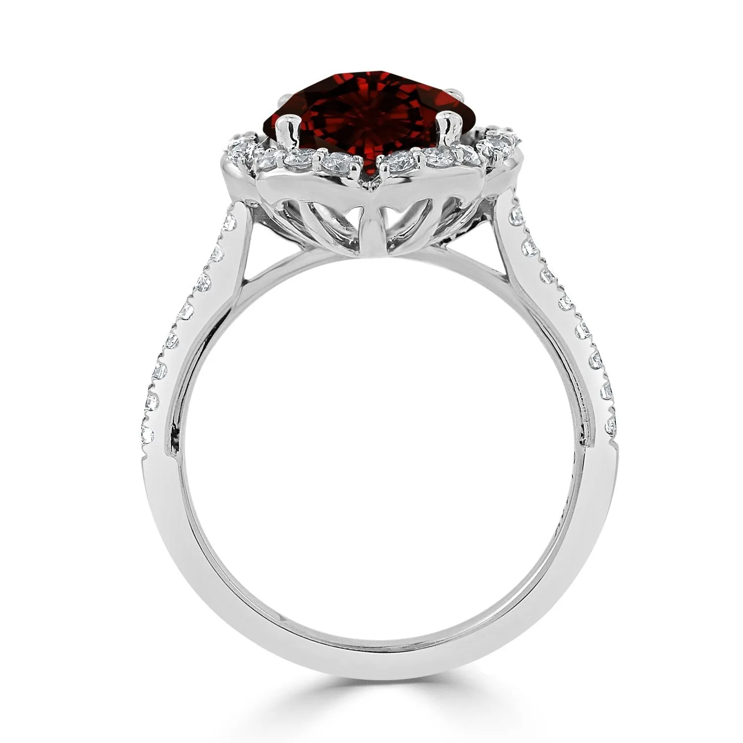 Auriya Vintage 3 1/10ct Fancy Garnet Gemstone and Halo Diamond Engagement Ring 3/8ct Fancy 14k Gold sold by Zulily product image thumbnail 5