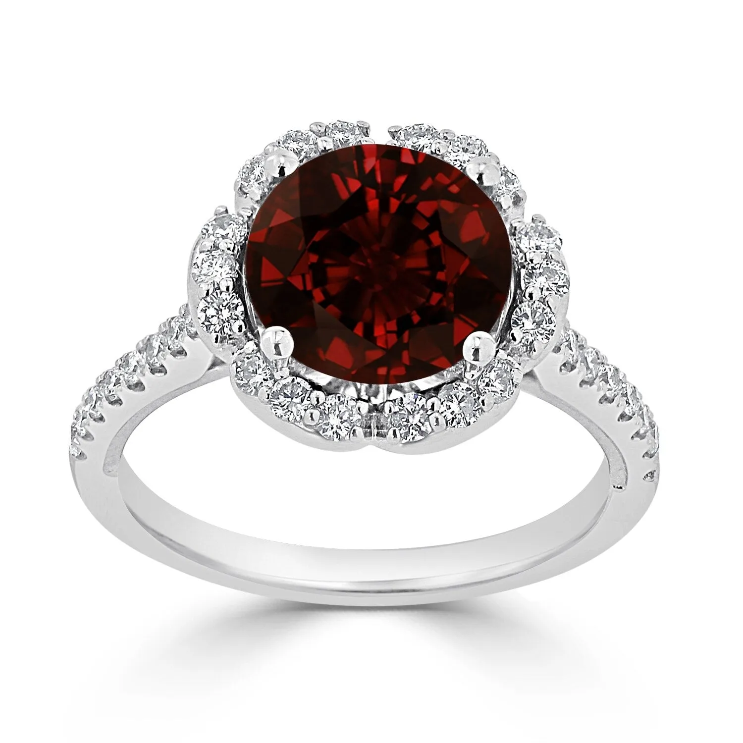 Auriya Vintage 3 1/10ct Fancy Garnet Gemstone and Halo Diamond Engagement Ring 3/8ct Fancy 14k Gold sold by Zulily product image thumbnail 3