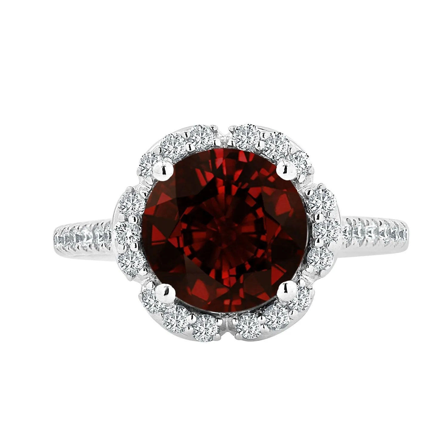 Auriya Vintage 3 1/10ct Fancy Garnet Gemstone and Halo Diamond Engagement Ring 3/8ct Fancy 14k Gold sold by Zulily product image thumbnail 2