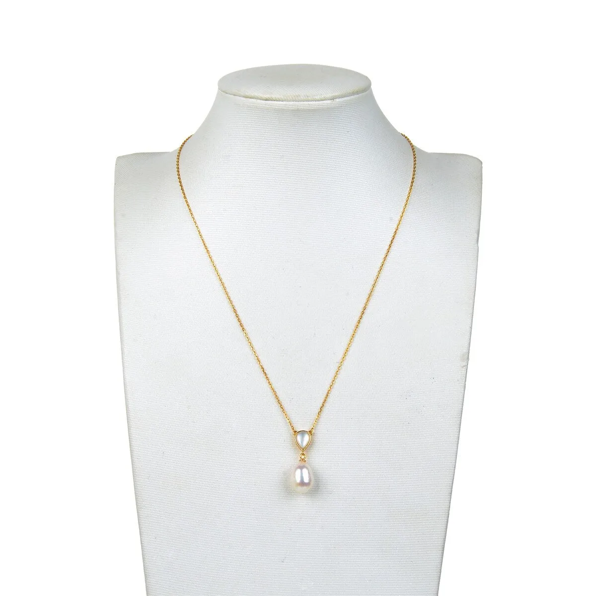 Gold Over Sterling Silver Cultured Pearl,Mother Of Pearl Pendant 18" Chain + 2 Extender sold by Zulily product image thumbnail 5