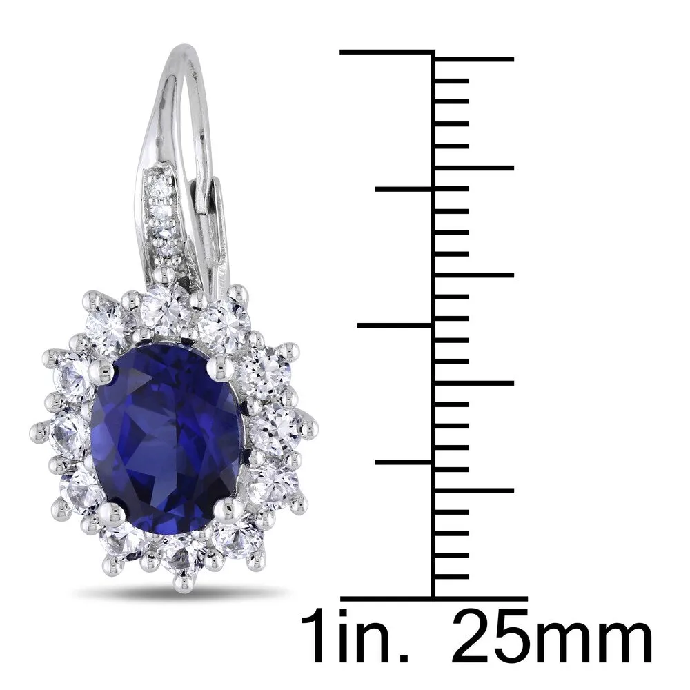 Miadora Sterling Silver Created Blue and White Sapphire 1/10ct TDW Diamond Birthstone Jewelry Set sold by Zulily product image thumbnail 4