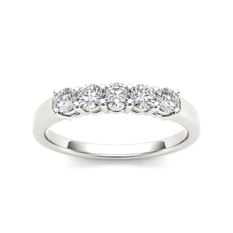 De Couer IGI Certified 14k White Gold 1/2ct TDW Diamond Wedding Anniversary Band - White H-I sold by Zulily