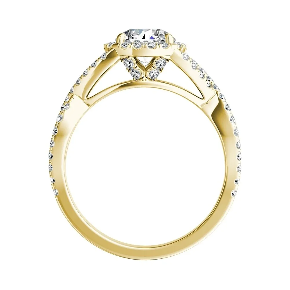 Auriya Infinity Round3/4ct Moissanite and 1/2ctw Diamond Halo Engagement Ring 14K Gold sold by Zulily product image thumbnail 5