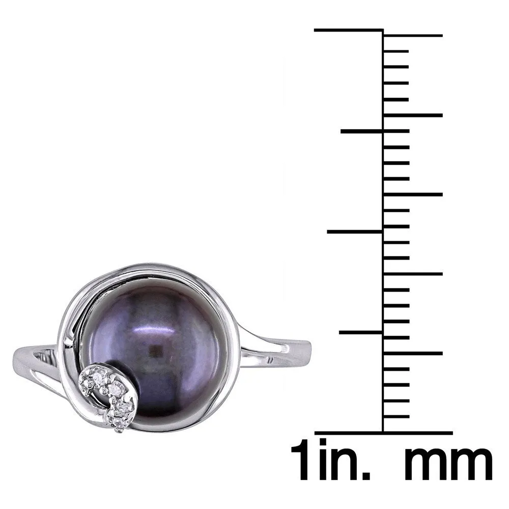 Miadora Sterling Silver Black FW Pearl Ring (9.5-10 MM) sold by Zulily product image thumbnail 4