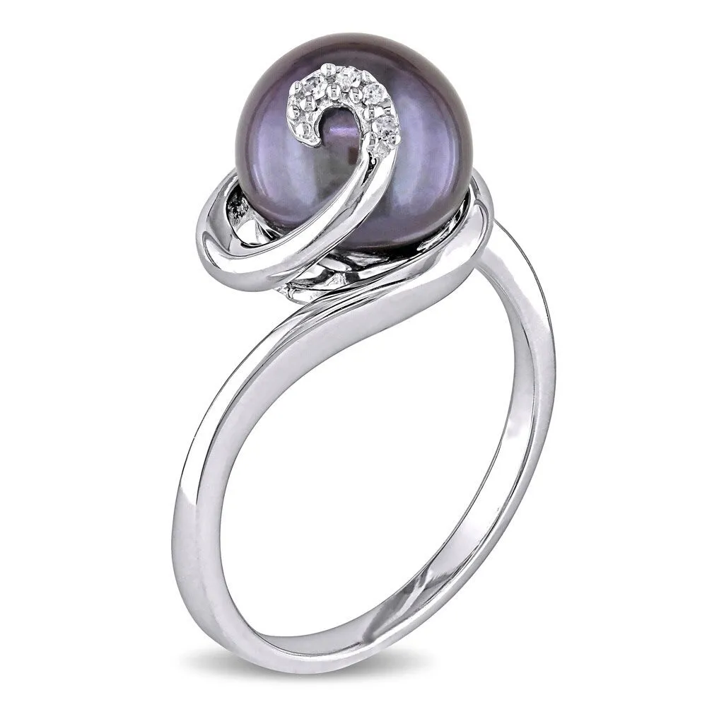 Miadora Sterling Silver Black FW Pearl Ring (9.5-10 MM) sold by Zulily product image thumbnail 2