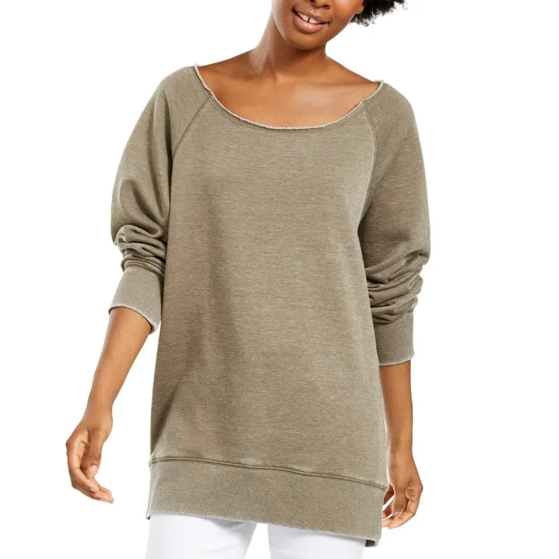 Hippie Rose Juniors' Boat-Neck Tunic Sweatshirt Green Size Small sold by Zulily