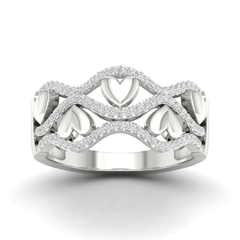 De Couer 10k Gold 1/5ct TDW Diamond Heart Ring sold by Zulily