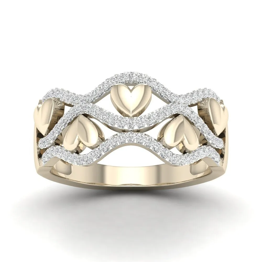 De Couer 10k Gold 1/5ct TDW Diamond Heart Ring sold by Zulily product image thumbnail 5