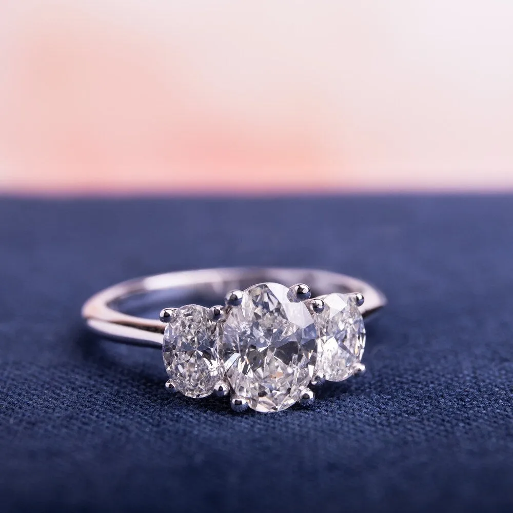 Miadora Signature Collection 18k White Gold 1 1/2ct TDW Certified 3-Stone Oval Shape Diamond Engagement Ring (H-I, SI2-I1) (IGI) sold by Zulily