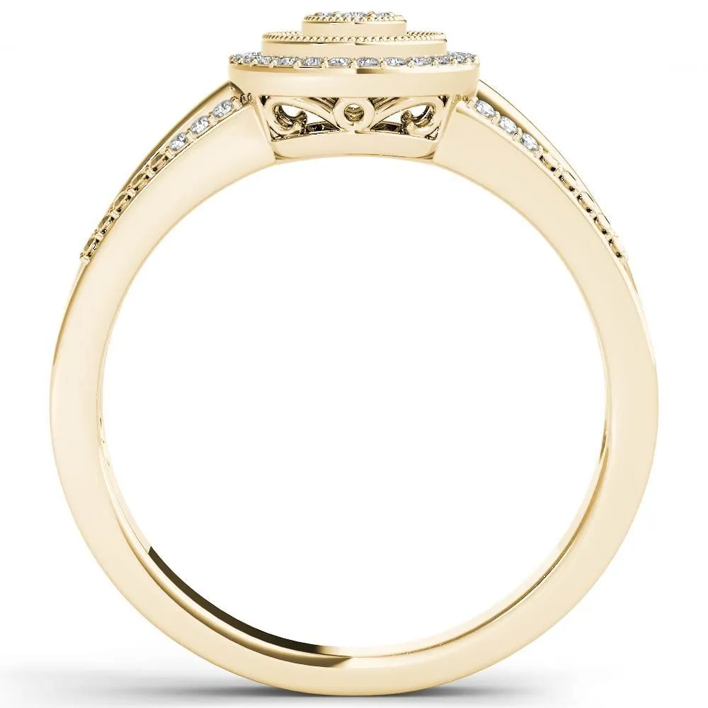 De Couer 10k Yellow Gold 1/6ct TDW Diamond Halo Engagement Ring sold by Zulily product image thumbnail 3