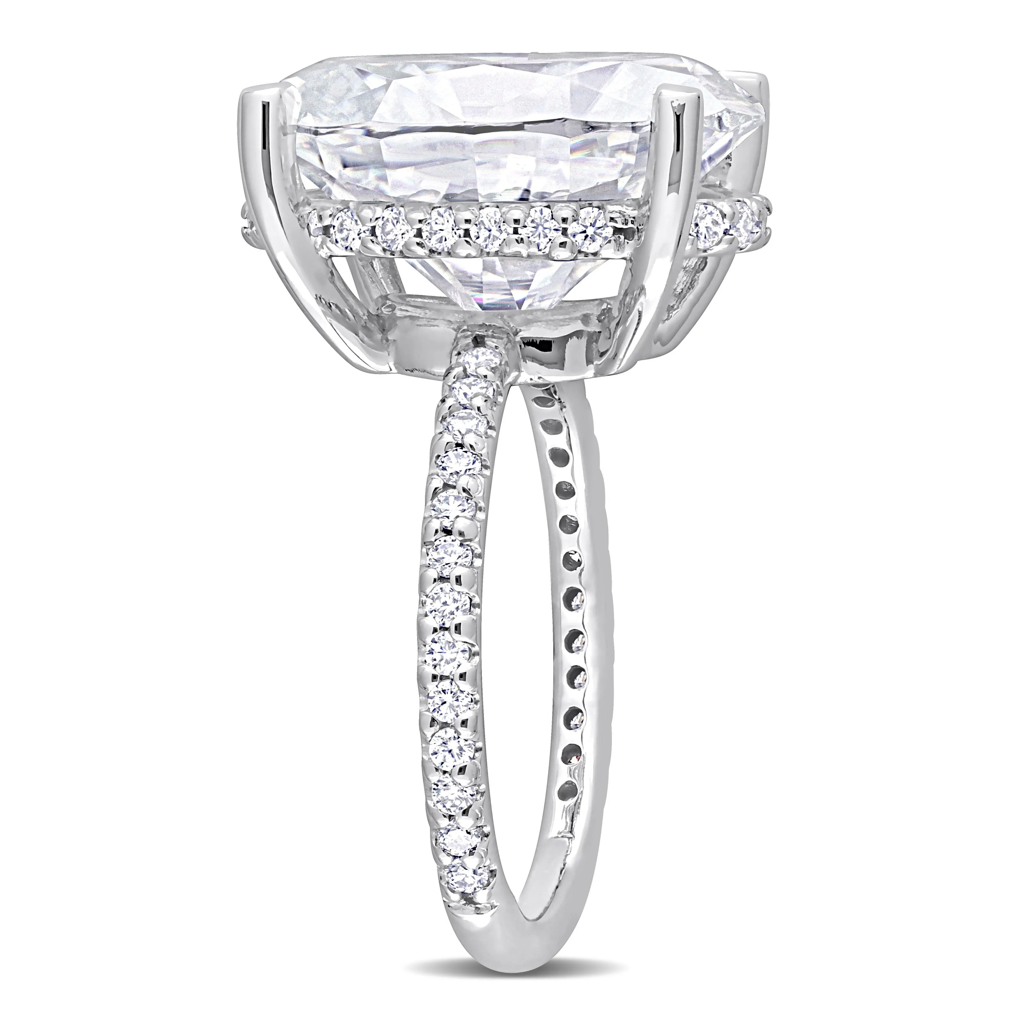 Miadora 8ct DEW Oval Created Moissanite Engagement Ring in 10k White Gold sold by Zulily product image thumbnail 2