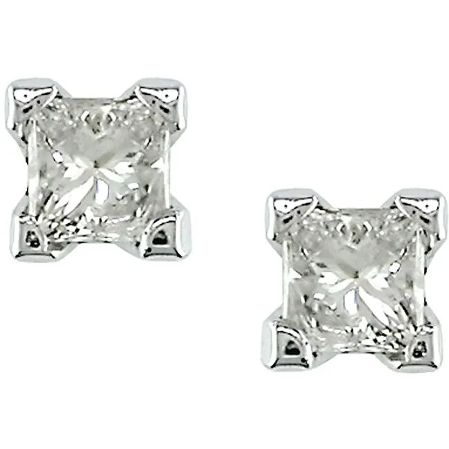Miadora 14k Gold 1/4ct TDW Princess-cut Diamond Stud Earrings sold by Zulily