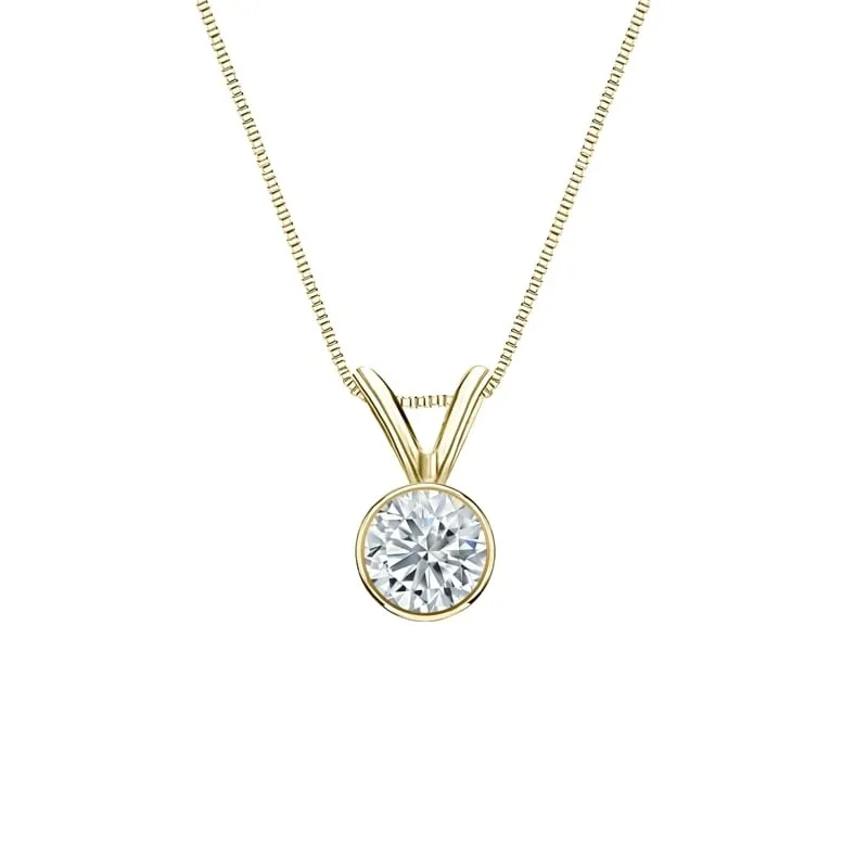 Auriya 18-karat Gold 0.30ctw Round Solitaire Lab Grown Diamond Necklace Bezel (H-I VS) - 0.3 sold by Zulily product image thumbnail 2