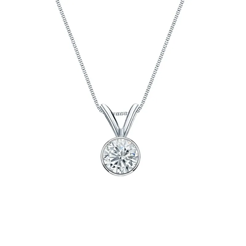 Auriya 18-karat Gold 0.30ctw Round Solitaire Lab Grown Diamond Necklace Bezel (H-I VS) - 0.3 sold by Zulily