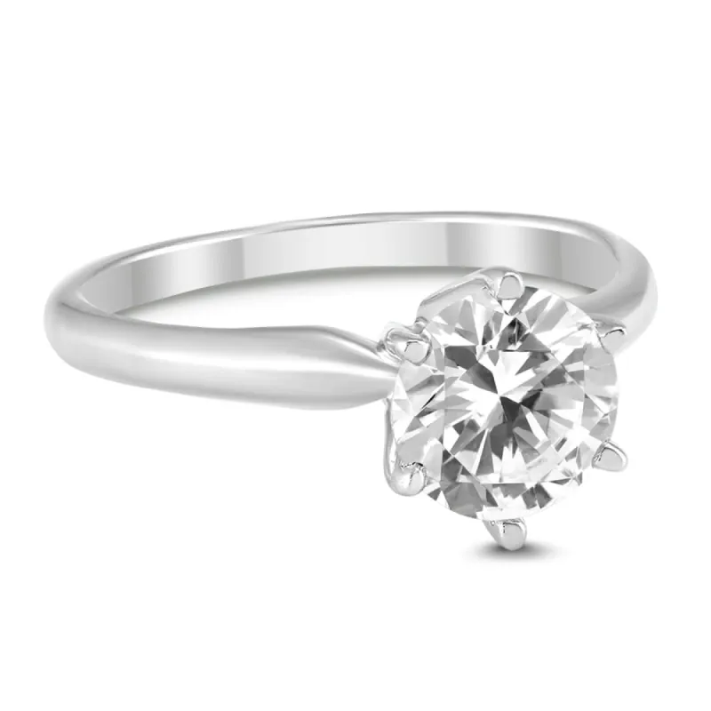 AGS Certified 3/4 Carat Round Diamond Solitaire Ring in 14K White Gold (I-J Color, SI1-SI2 Clarity) sold by Zulily