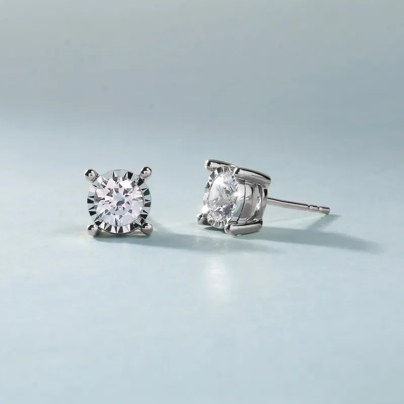1/20ct - 3/4ct TDW Diamond Stud Earrings in Silver Rhodium by De Couer sold by Zulily