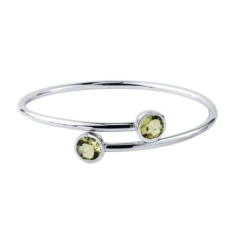 Auriya 3ct Lemon-Green Quartz Bypass Bangle Bracelet Gold over Silver sold by Zulily
