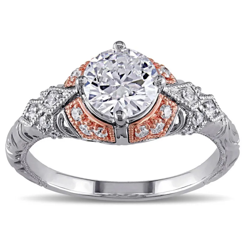 Miadora 14k Two-tone Gold 1 1/4ct TDW Vintage Diamond Ring - White sold by Zulily