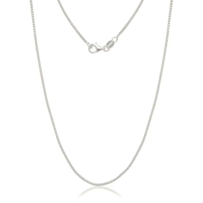 Italian Sterling Silver 1.25mm Half-round Box Chain (16"-30") - White sold by Zulily