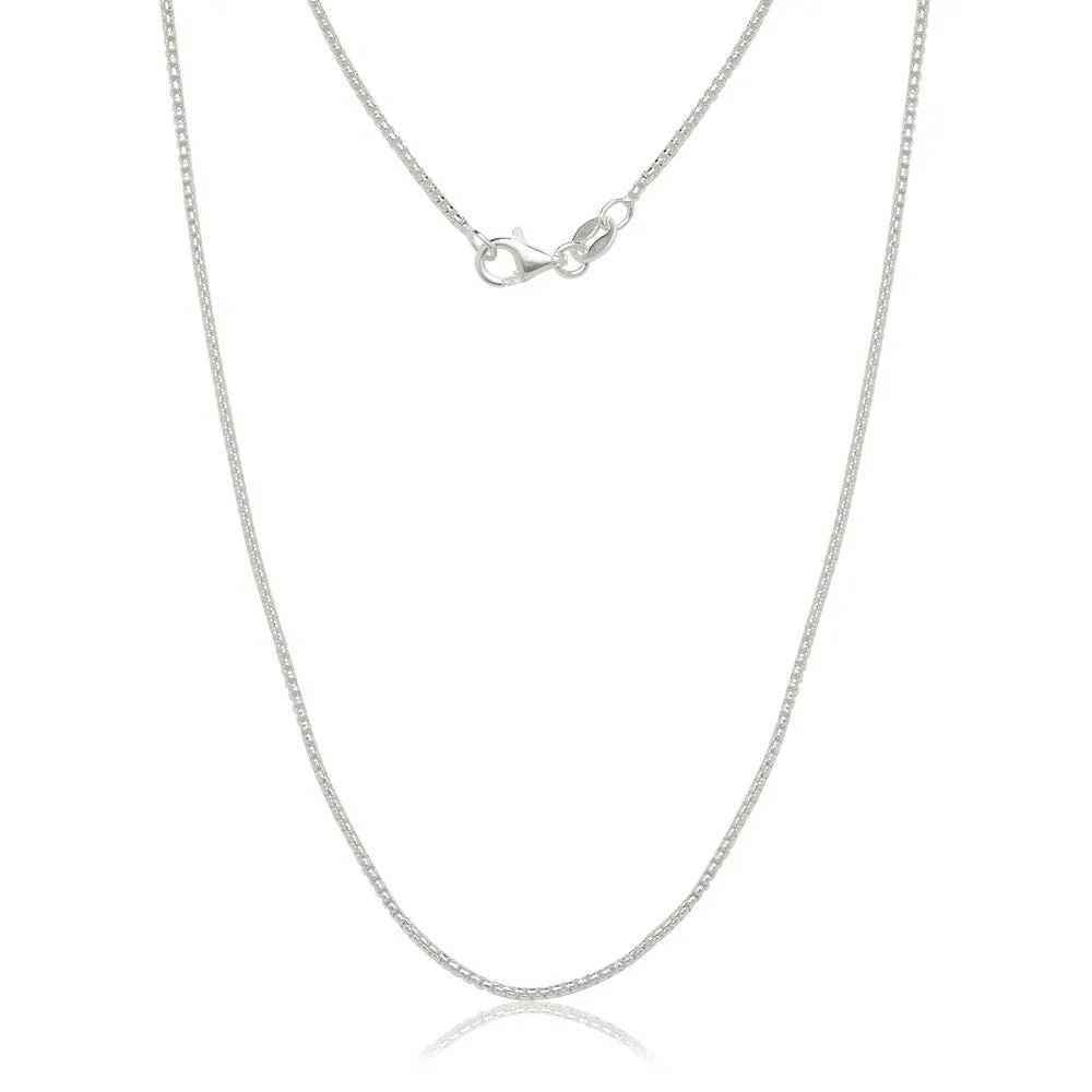 Italian Sterling Silver 1.25mm Half-round Box Chain (16"-30") - White sold by Zulily