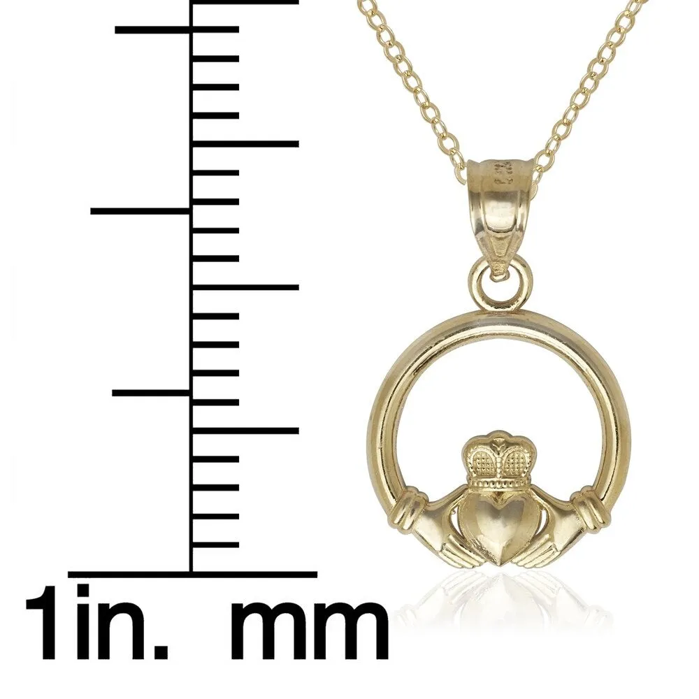 Curata 14k Yellow Gold 18" Irish Celtic Crown Circle Pendant Necklace sold by Zulily product image thumbnail 2