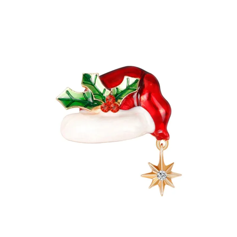 Don't AsK Red Santa Hat With Crystal Star Brooch sold by Zulily