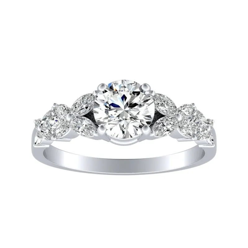 Auriya 14k Gold Floral Vintage 2 1/2ct Moissanite and 1/3ctw Diamond Engagement Ring sold by Zulily