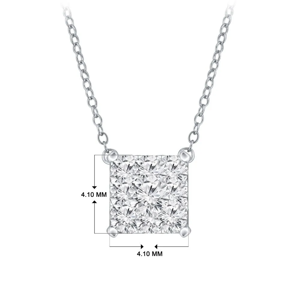 14k Gold Square Shaped 0.12ct TDW Pave Diamond Necklace by Auriya (H-I, I1-I2) sold by Zulily product image thumbnail 4