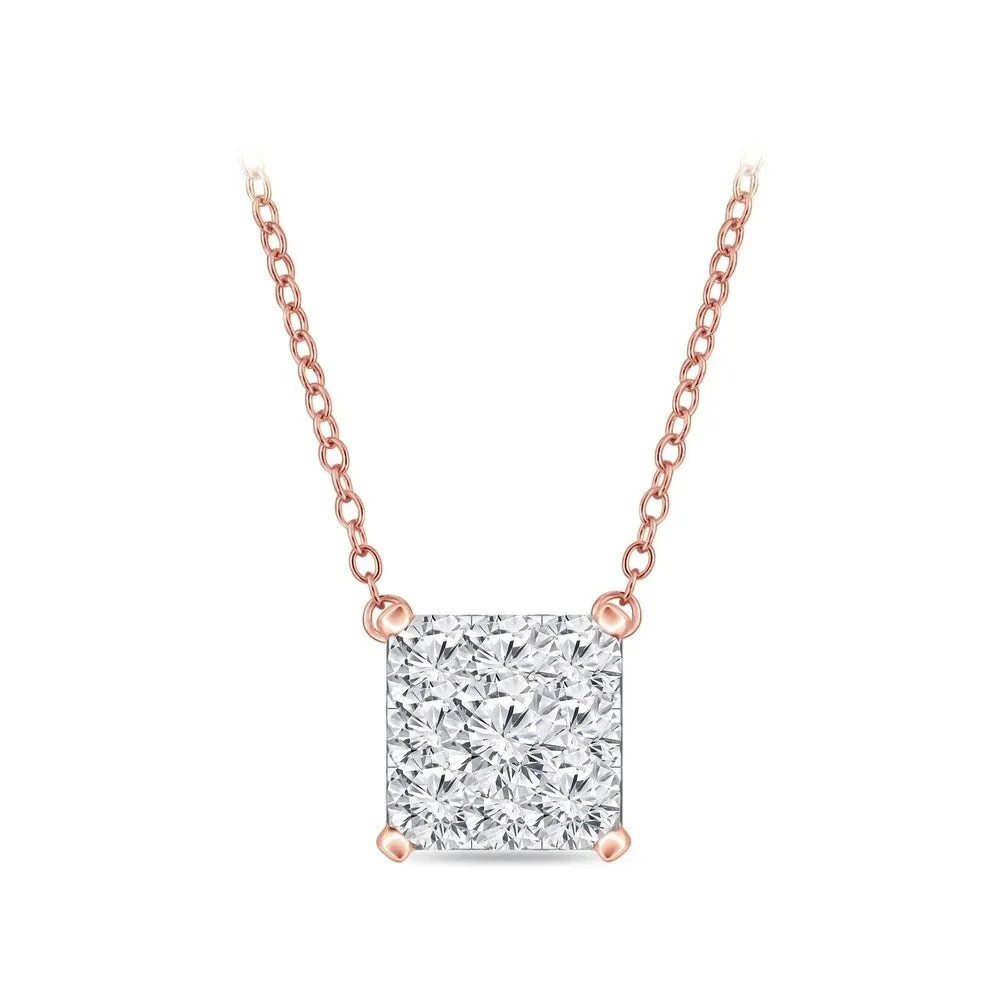 14k Gold Square Shaped 0.12ct TDW Pave Diamond Necklace by Auriya (H-I, I1-I2) sold by Zulily product image thumbnail 3