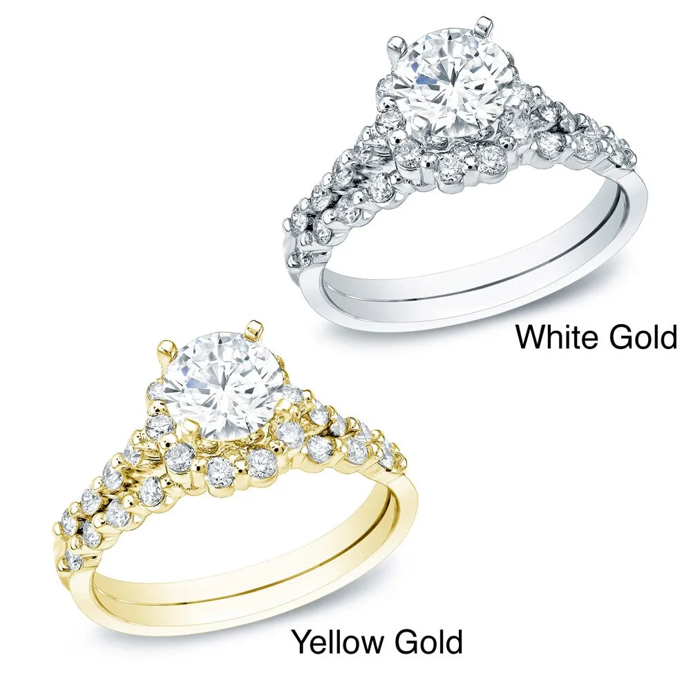 Auriya 14k Gold 1 1/2ctw Certified Diamond Bridal Ring Set (H-I, SI1-SI2) sold by Zulily