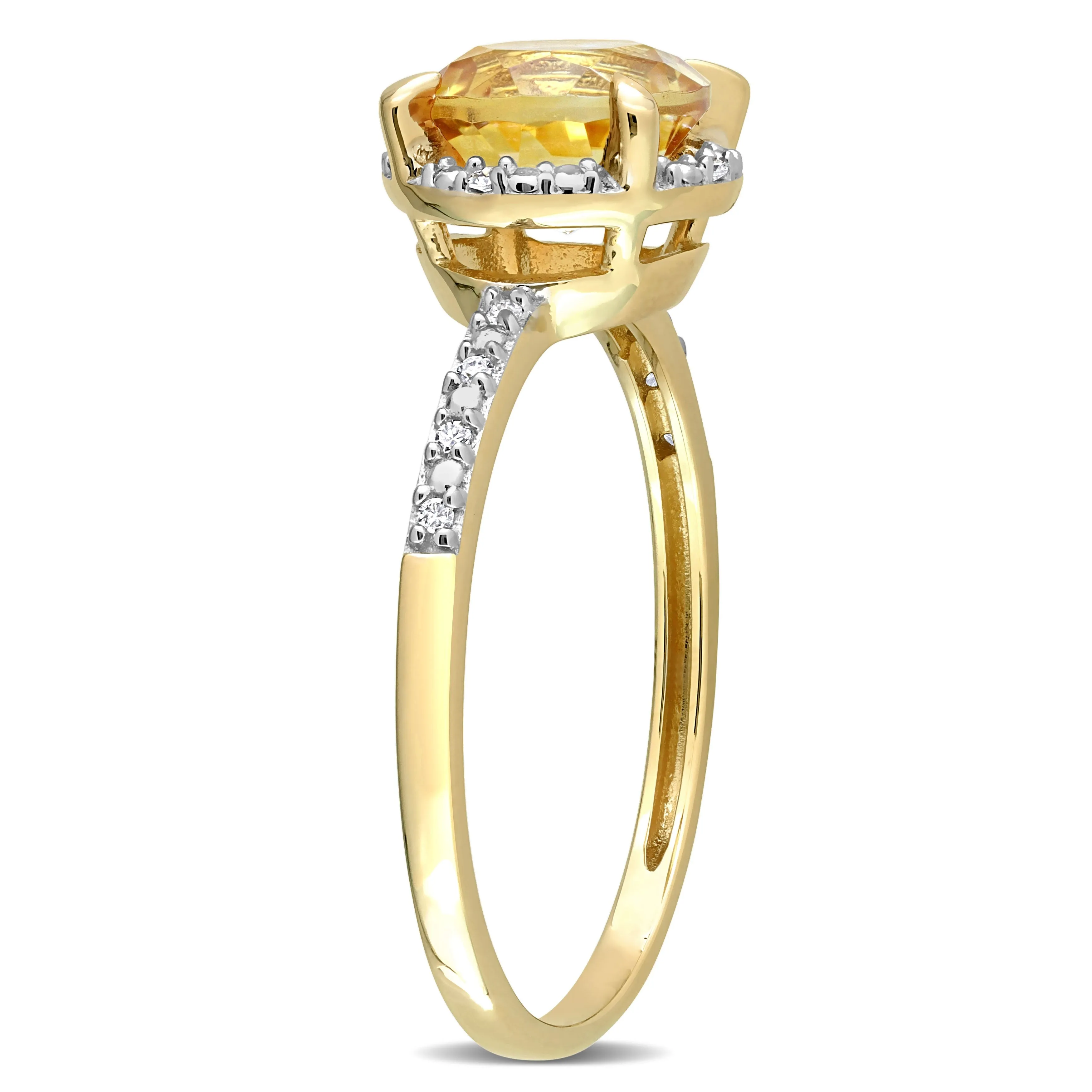 Miadora 1 1/4ct TGW Citrine and Diamond Accent Engagement Ring in 10k Yellow Gold sold by Zulily product image thumbnail 2