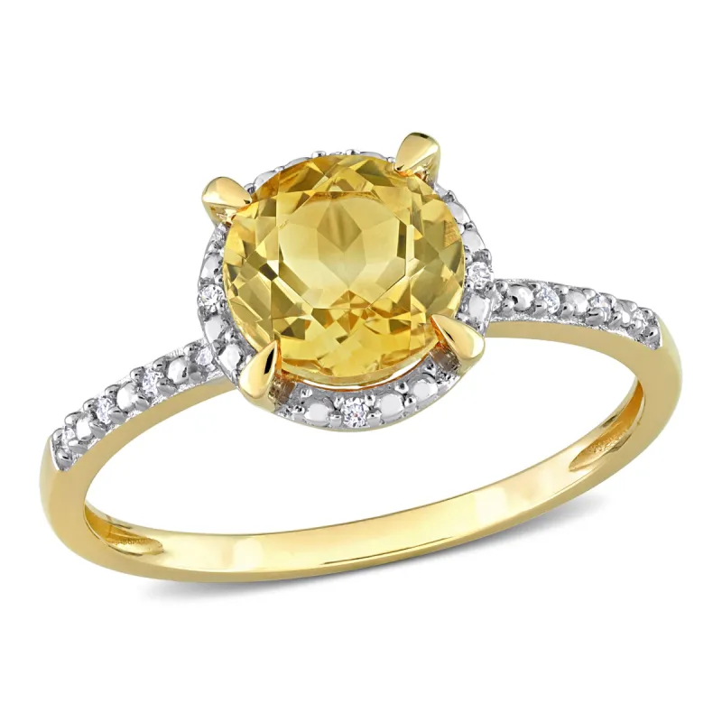 Miadora 1 1/4ct TGW Citrine and Diamond Accent Engagement Ring in 10k Yellow Gold sold by Zulily
