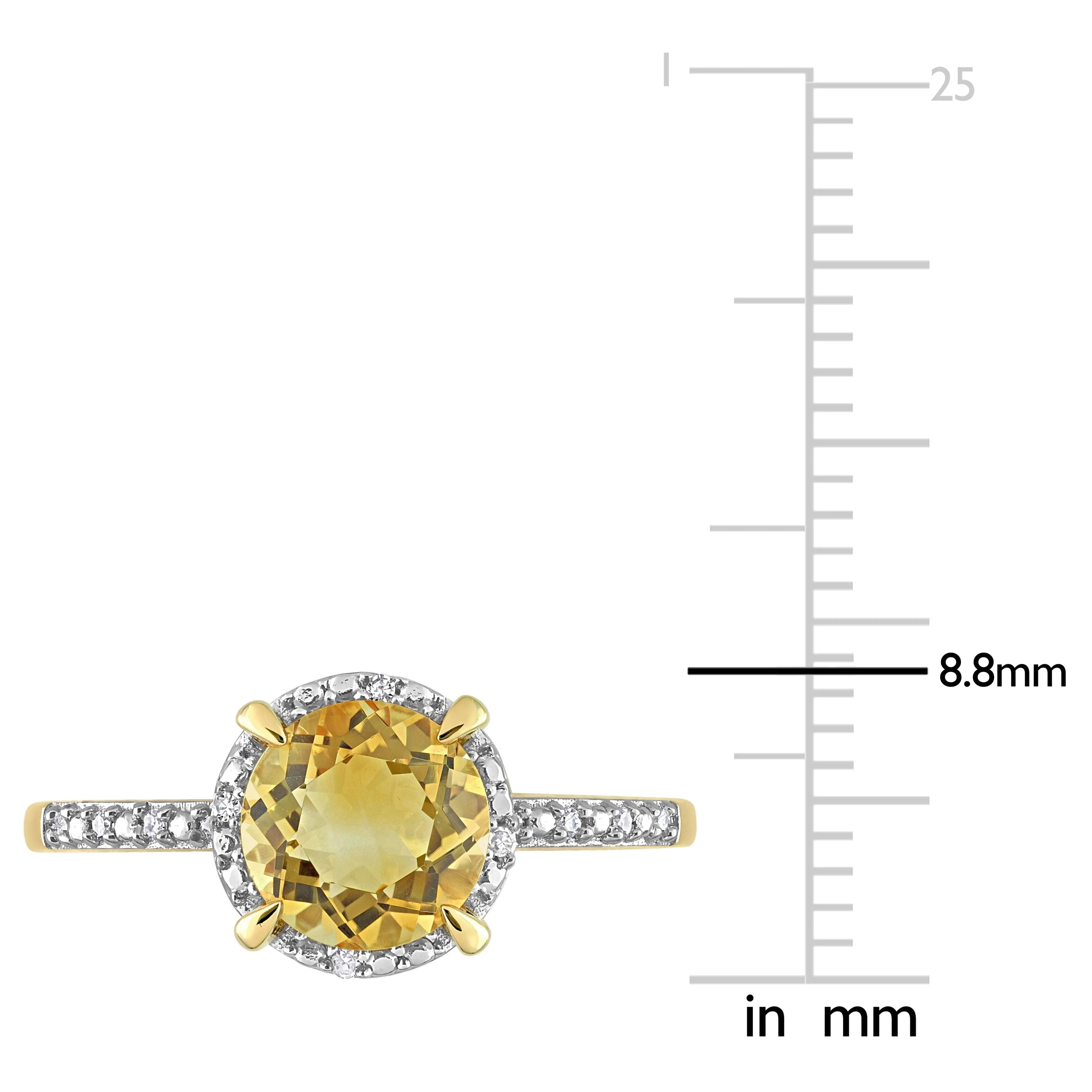 Miadora 1 1/4ct TGW Citrine and Diamond Accent Engagement Ring in 10k Yellow Gold sold by Zulily product image thumbnail 3