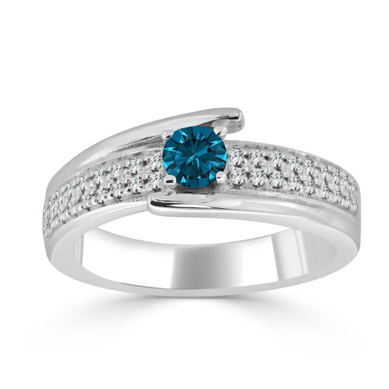 Auriya 1/2ctw Round Blue Diamond Engagement Ring 14k Gold sold by Zulily