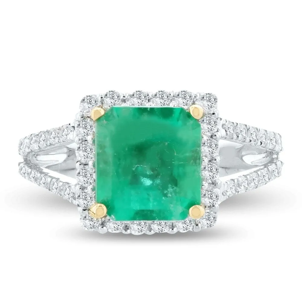 Auriya 18k White Gold 2 1/3ct Emerald and 3/4ct TDW Diamond Ring sold by Zulily product image thumbnail 2