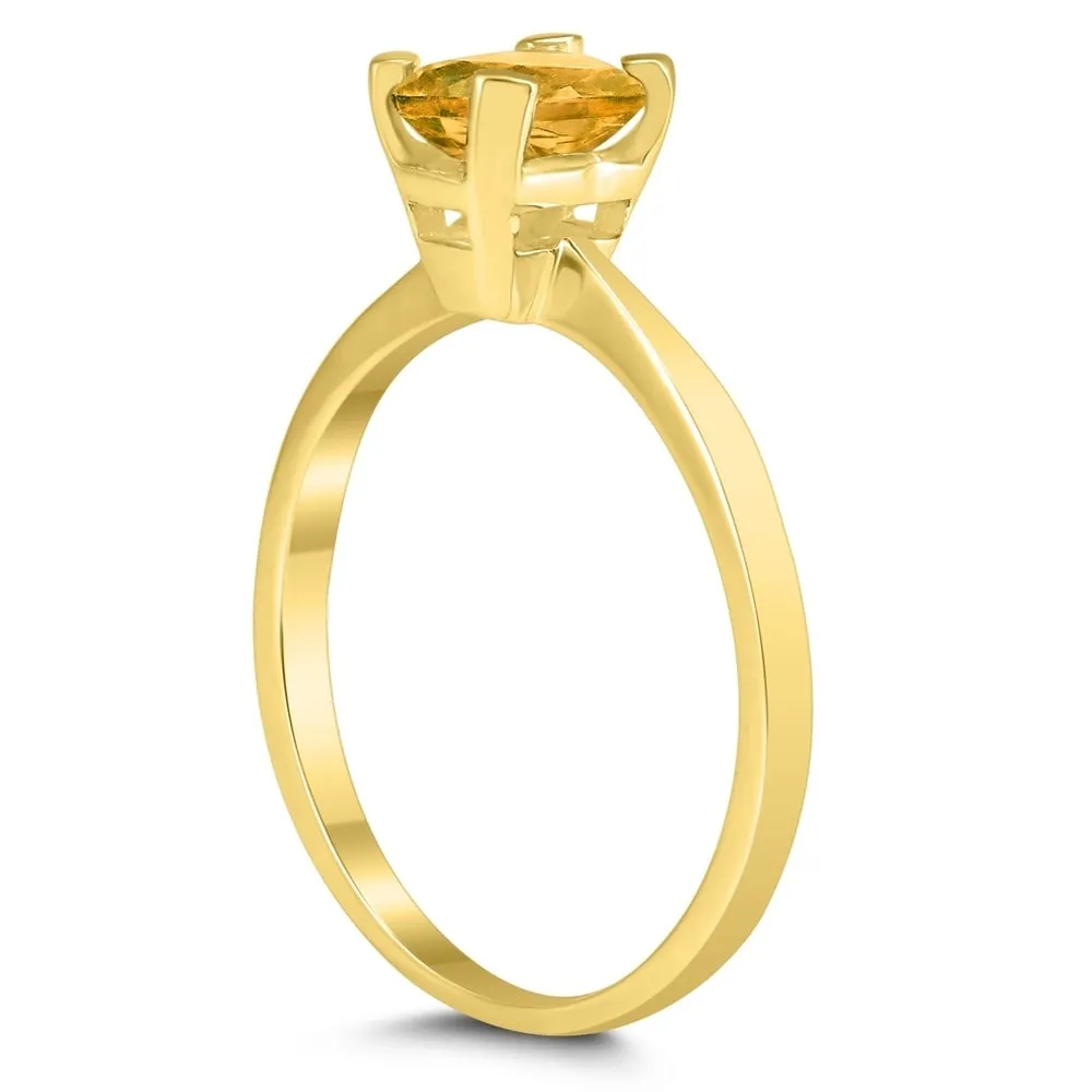 Emerald Shaped 6X4MM Citrine Solitaire Ring in 10K Yellow Gold sold by Zulily product image thumbnail 2