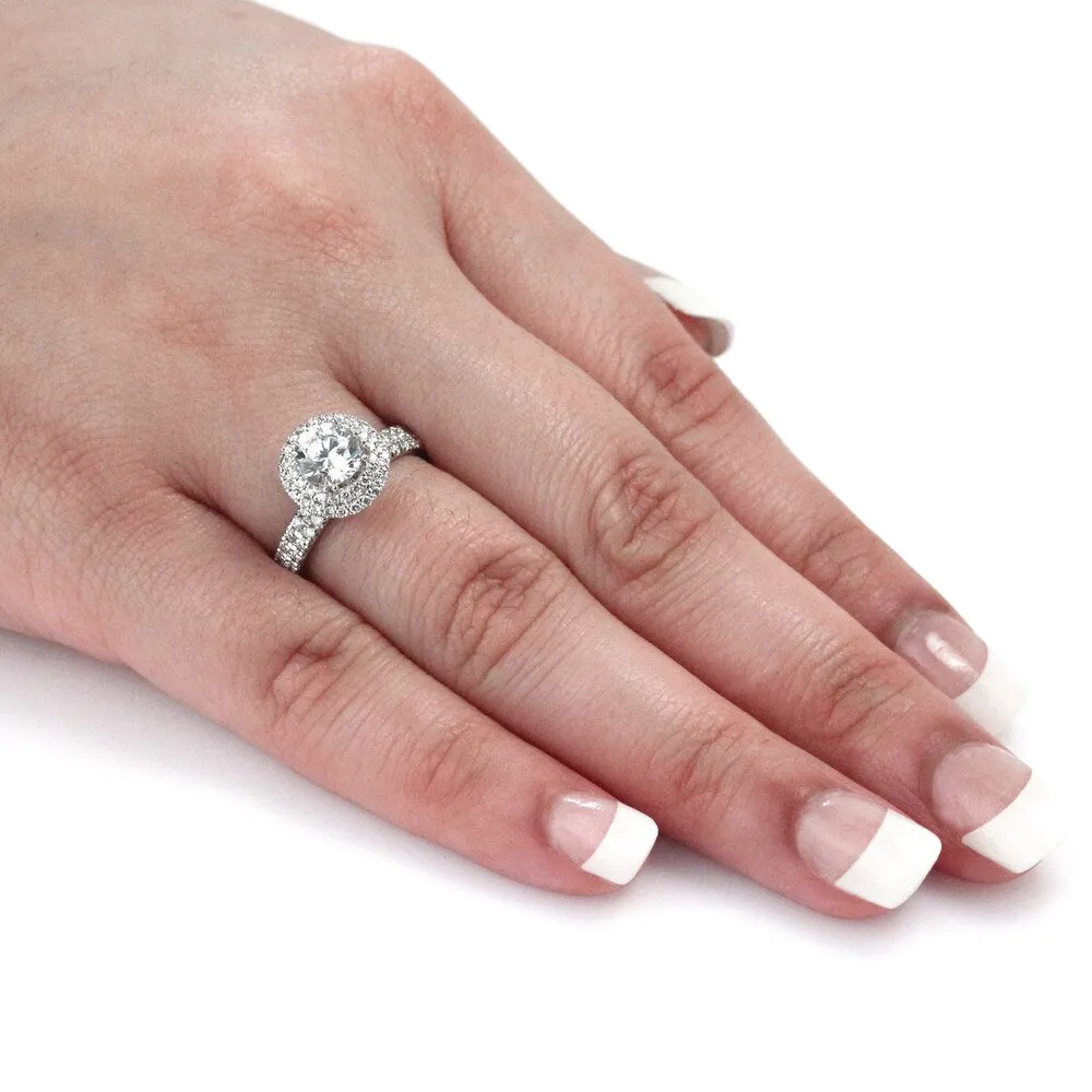 Auriya 14k Gold 1 3/4ctw Certified Round Diamond Halo Engagement Ring sold by Zulily product image thumbnail 4