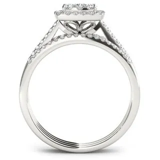 De Couer IGI Certified 10k Gold 1/2ct TDW Diamond Halo Engagement Ring Set sold by Zulily product image thumbnail 5