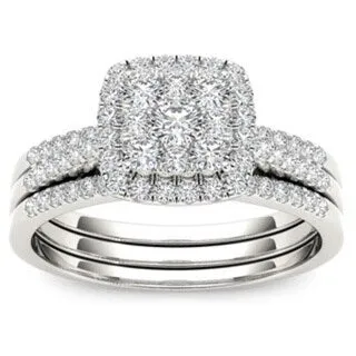 De Couer IGI Certified 10k Gold 1/2ct TDW Diamond Halo Engagement Ring Set sold by Zulily